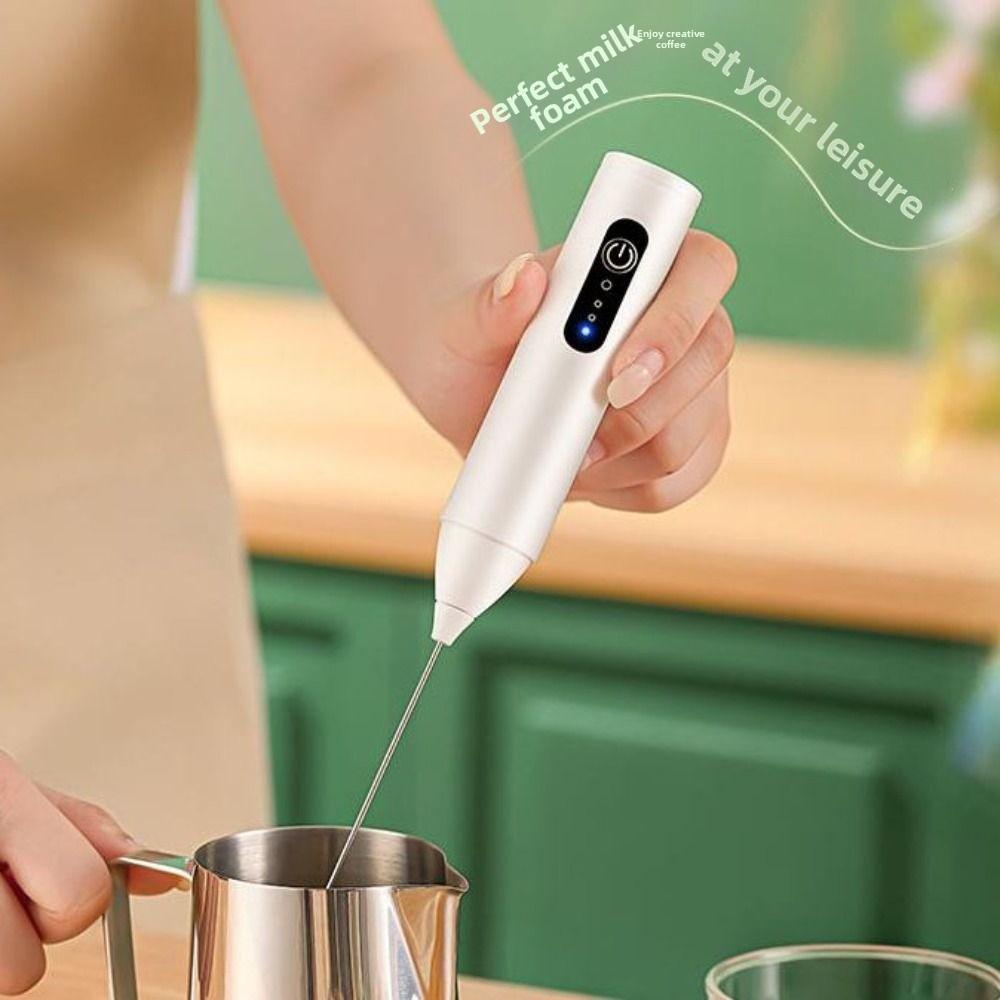 2Pcs Portable Electric Milk Frother DIY Mini Foam Maker Handheld Whipper Cappuccino Preparation