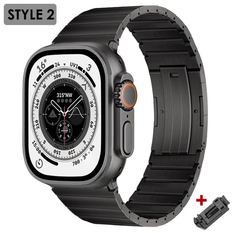 Luxury Titanium Strap For Apple Watch 9 Ultra 2 49mm 45mm 41mm Correa Bracelet For Apple iWatch Series 8 7 SE 6 5 4 se 44mm 42mm