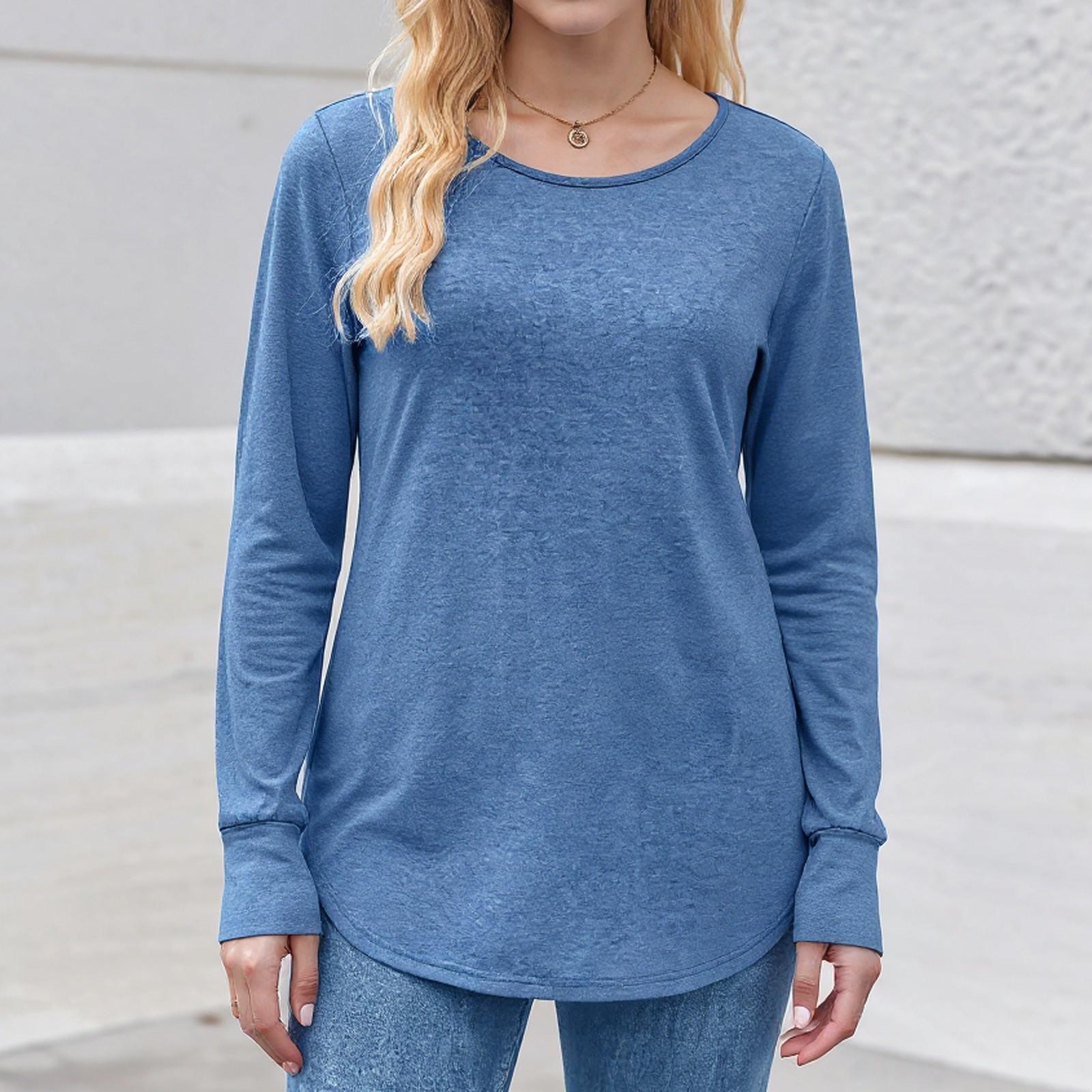 

Женская рабочая одежда с принтом, покатый воротник и двухслойные карманы, базовый верхний пуловер XL темно-синий