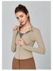 European & American Slim Fit Yoga Wear: Women's Long-Sleeve Zipper Cardigan for Autumn & Winter Running and Fitness.