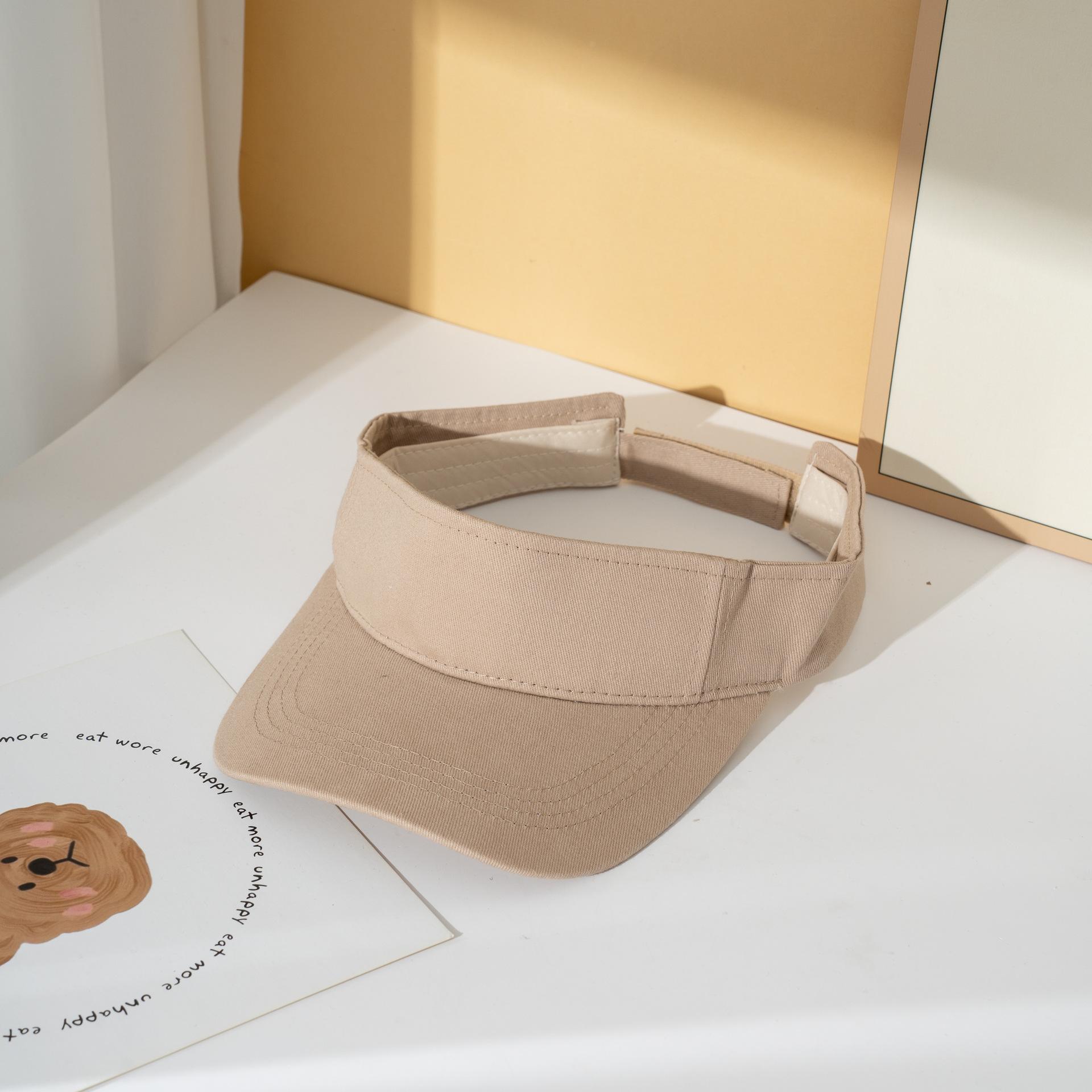 

New empty top hat outdoor sports breathable empty top hat men s and women s solid color sun hat Adjustable 58cm