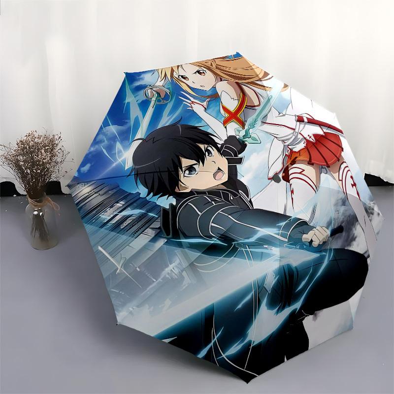 Sword Art Online Alicization Automatic Opening and Closing, 8 rib Structure Portable Umbrella, Suitable for Men and Women in All Seasons Pe