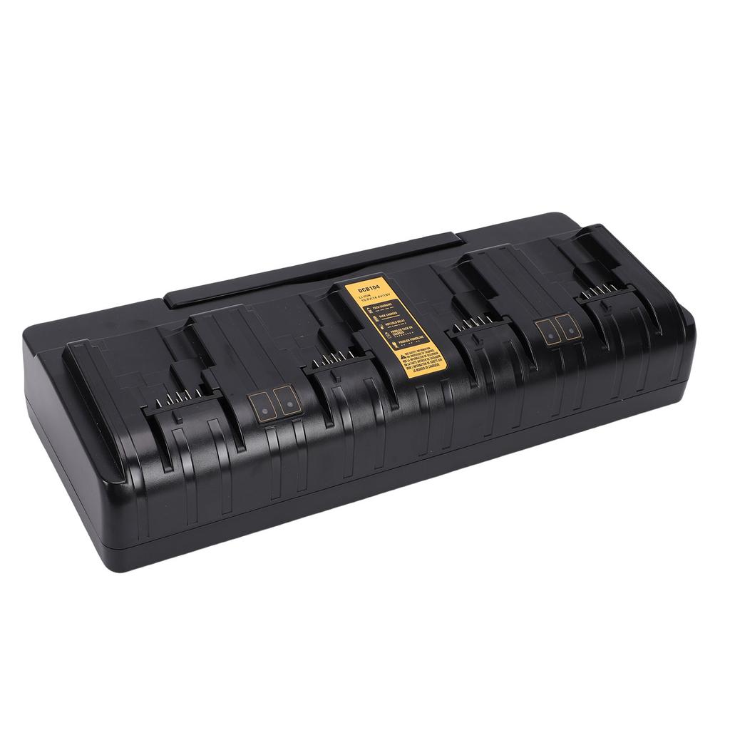 4 Port Power Tool Battery Charger Fit for DCB104 DCB127 DCB182 DCB184 DCB200 Lithium Ion Battery Charging Station Black