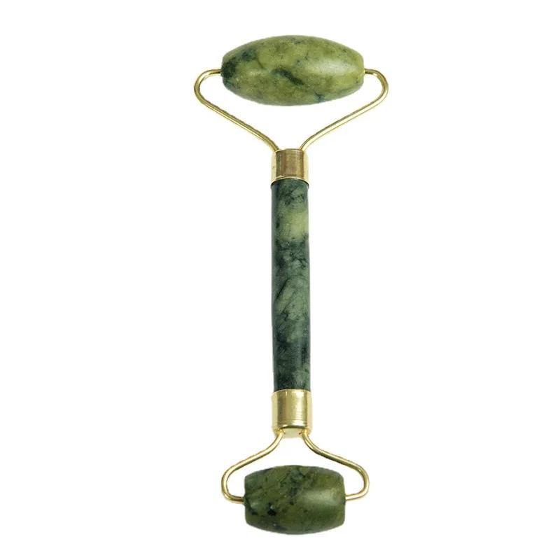 Natural Jade Roller Massager for Face Body Back Foot Massage Roller Facial Liftting Anti-wrinkle Double-end Gua Sha Jade Stone
