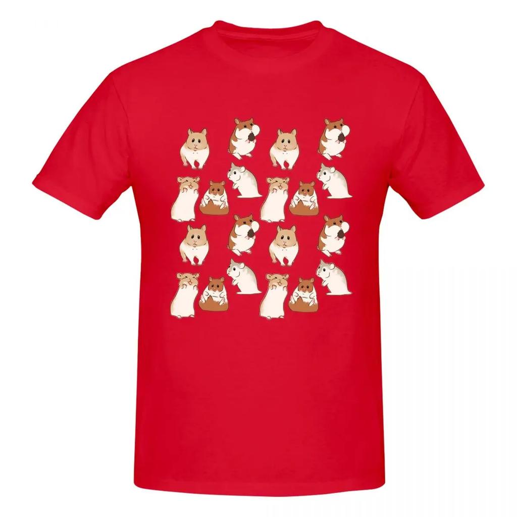 100 Cotton Cute Hamster Pattern Tshirt Unisexs Classic Oversized T Shirt Unisex Oneck Summer Shirts Tops S6xl