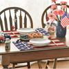 American Star and Stripes 4th of July Placemats Set of 4, 12x18 Inch Patriotic Memorial Day Table Mats for Party Kitchen Dining Decoration