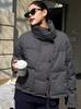 Women's Short American Retro Plaid Puffer Jacket - 2026 Winter Fashion, Stand Collar, Loose Fit, Stylish and Warm.