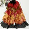 160*50cm Chiffon Scarf Flower Print Shawl Silk Fashion Long Wrap Shawl  for Women