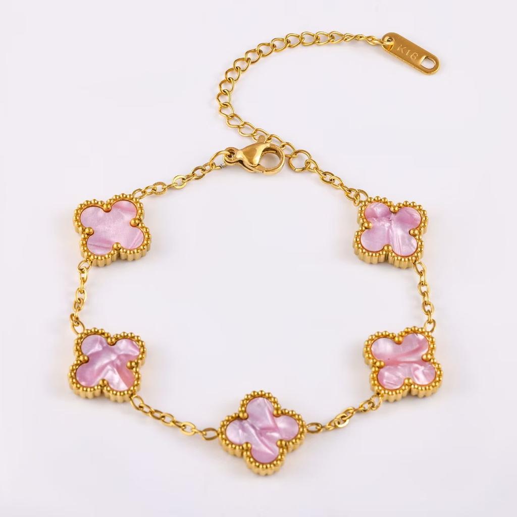 Bright Color 13mm Fashion Four-leaf Clover Bracelet Classic Versatile Models Women's Bracelet