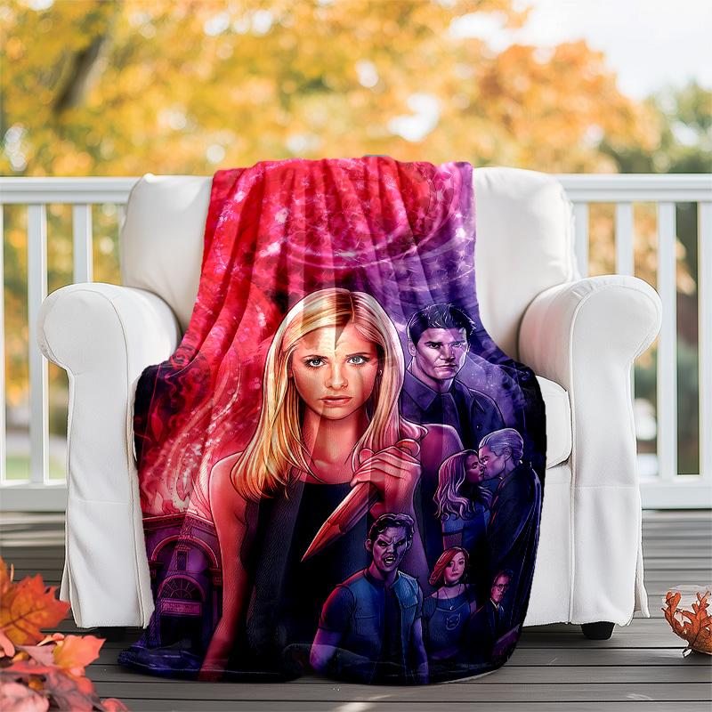 Buffy the Vampire Slayer printed throw blanket—lightweight,soft,warm;versatile blanket for all seasons—perfect as &air-conditioning throw,nap blanket