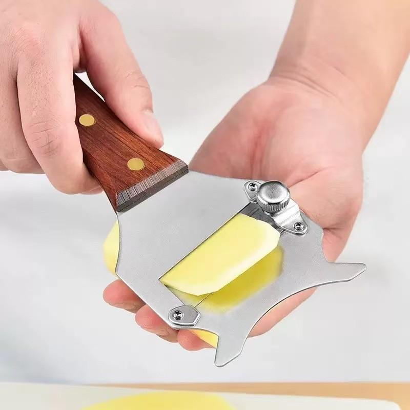 Modern Stainless Steel Truffle Slicer With Wooden Handle Multifunction Cheese And Chocolate Cutter For Gourmet Cooking