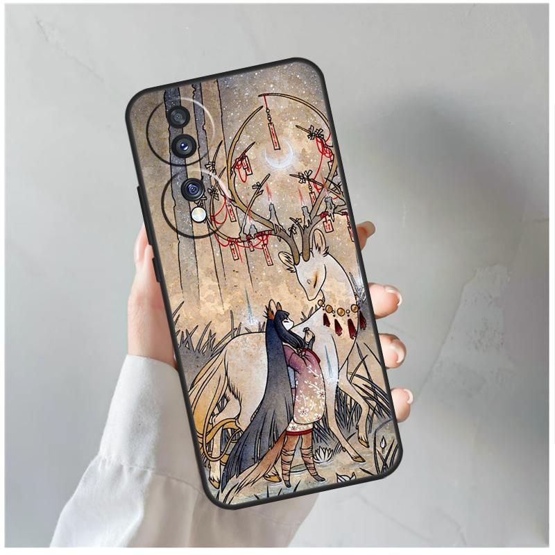 Kitsune Fox Art Case For Honor Magic 6 Pro 50 70 90 Lite Magic 5 Pro X7 X8 X9 X6a X7a X8a X9a X8b X9b Cover