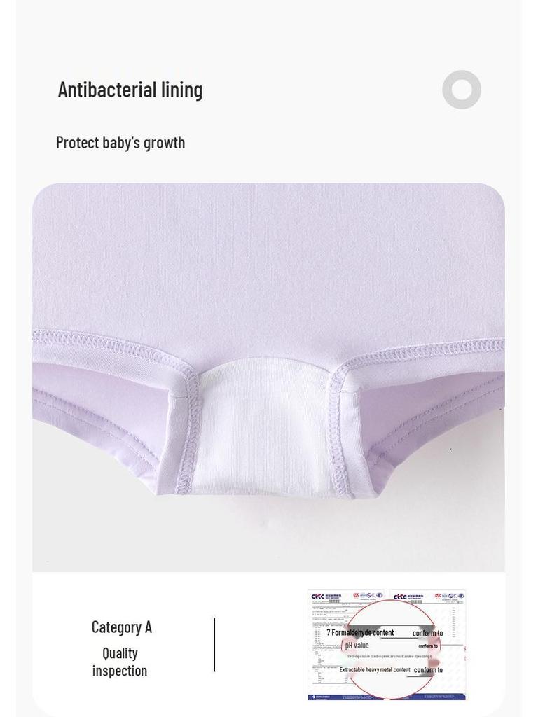 Kuromi Balabala Girls' 3-Pack Cotton Boxer Briefs with Antibacterial Crotch - No Pinching