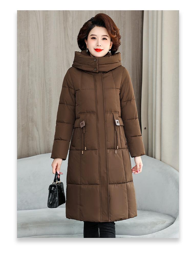 Podzimní a zimní dámské bundy pro ženy středního a staršího věku, dámské bundy slim střihu střední délky, zateplené, větruodolné