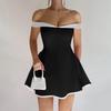 2024 Autumn/Winter European and American Women's Fashion Cross-Border New Arrivals: Stylish and Sexy Strapless One-Shoulder Slim-Fit Short Dress