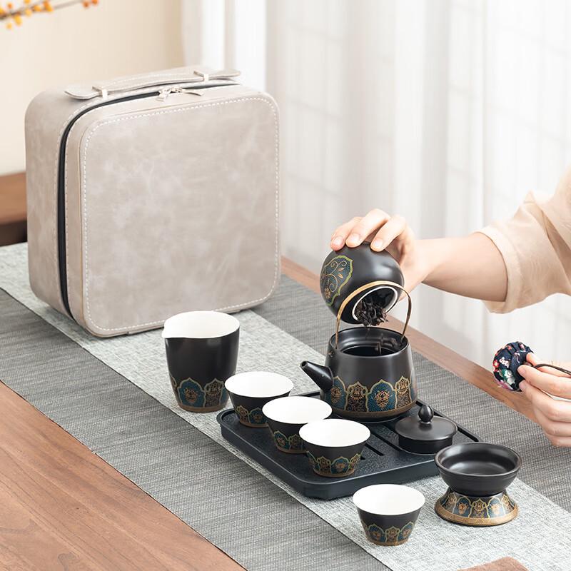 Xunyi Portable Black Ancient Charm Tea Set