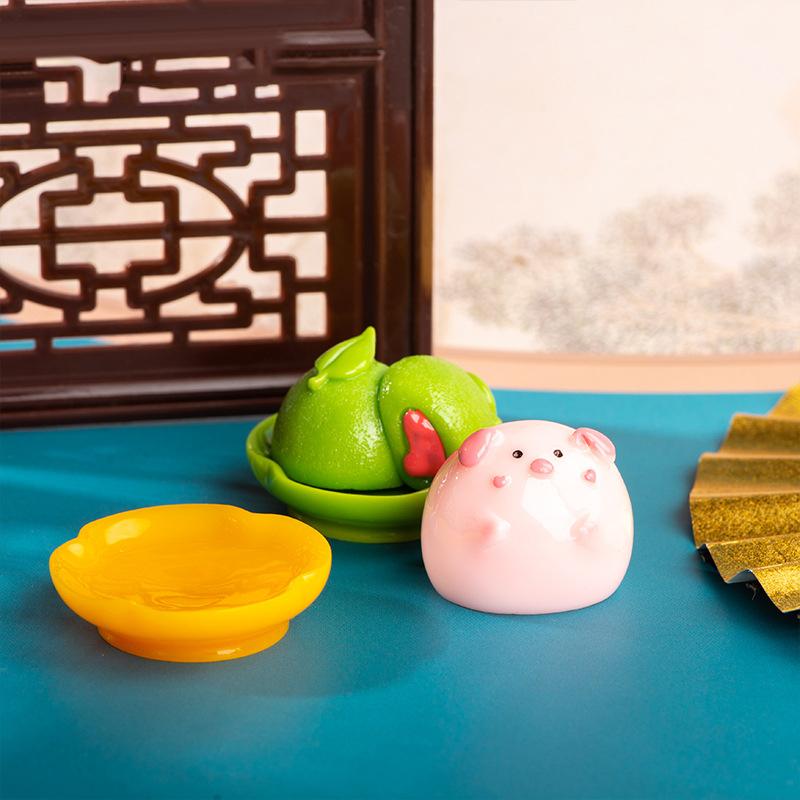Creative Chinese Pastry Figurine Crafts Cute Cartoon Fruit Food Resin Ornaments