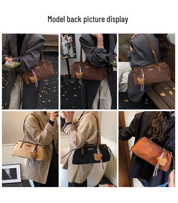 Women's Retro Minimalist Underarm Bag - 2025 Autumn/Winter Fashion, Large Capacity Handbag for Commute