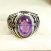 Amethyst Oval Cut Gemstone With 925 Sterling Silver Ring For Men's #A686 JL375658868684