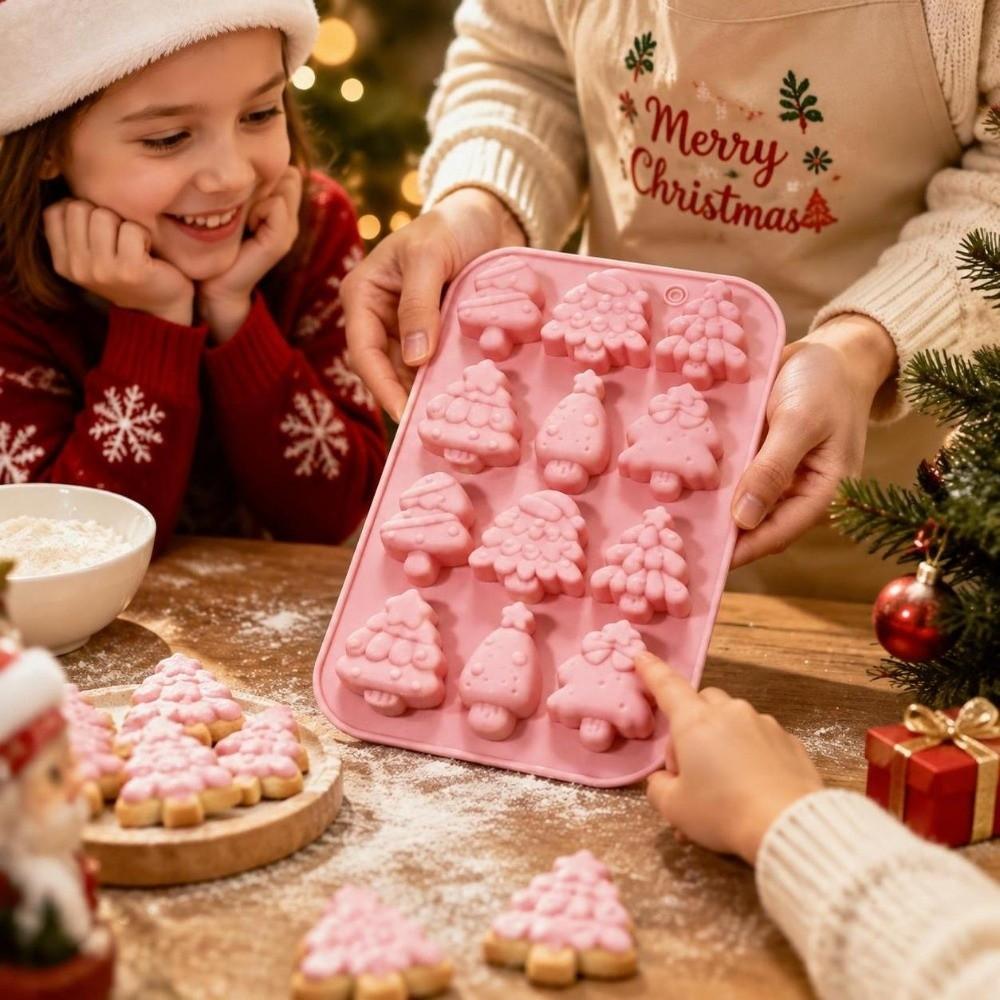 Heat-Resistant Christmas Tree Mold 12 Cavity Chocolate Mold Resin Craft Mold  DIY Craft Projects