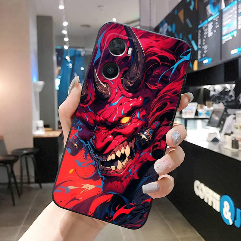 

Чохол для телефону Oni Mask Japan Art для OPPO A78 A54S A17 A57S A74 A78 A91 A96 A94 Realme GT Master X3SuperZoom Reno 7 10 11 pro Realme GT 2 Pro