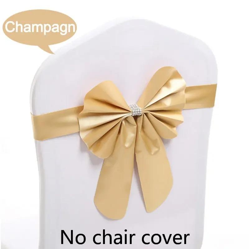 

10pcs New Sashes Elastic Bow Tie Ready Made Chair Sashes Band For Wedding Party Hotel Banquet Event Decoration Wholesale 10 pcs золотий