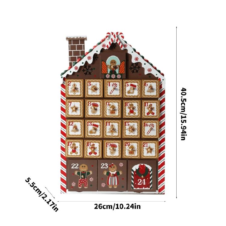 Wooden Christmas Advent Calendar With 24 Numbered Gift Drawers For Candy Chocolate Jewelry Gifts Holiday Decoration