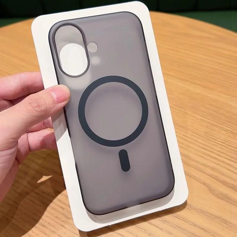 Ultra-dünne Harte Matte Magnetische Hülle Für iPhone 16E 16 15 14 13 12 11 Pro Max 16 Plus Für Magsafe Harte PC Rückseite