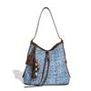 2025 New Trendy Versatile Simple Woven Bucket Bag Large Capacity Tote Bag Fashionable Shoulder Crossbody Bag for Women