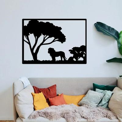 1pc Iron Wildlife Lion Metal Mural – Jungle Wall Art for Unique Home Decoration and Stylish Wall Accents
