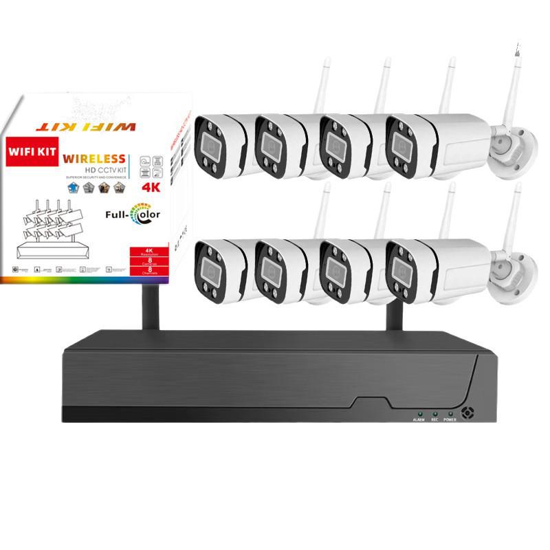 Waterproof Wireless Network Camera Kit with 4/8-Channel Voice Intercom and WiFi Surveillance NVR