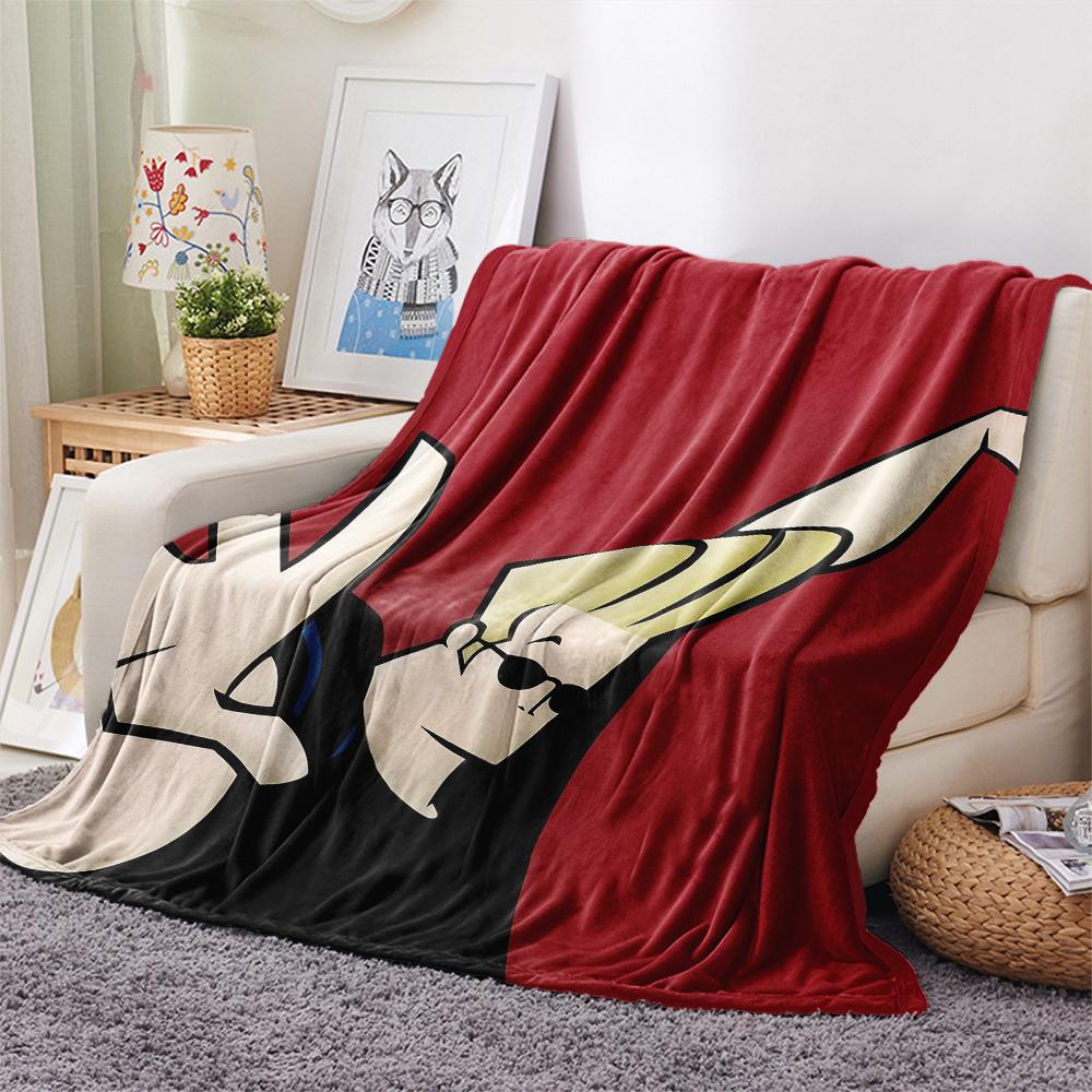 Coperta in Flanella con Stampa di Johnny Bravo, Alta qualità, Confortevole per Tutte le Stagioni, Arredamento per la Casa, Calore e Comfort