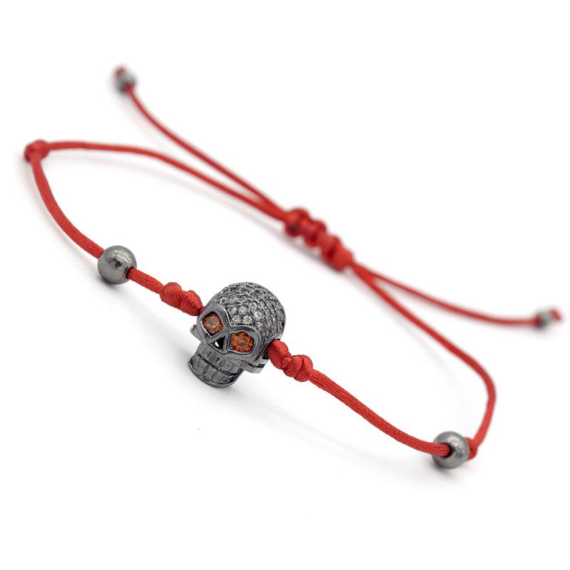 

2020 Adjustable Skull Crown Zircon Bracelet with Diamond Woven Design.