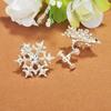 Korean Style Snowflake Rhinestone Clip-On Earrings for Women
