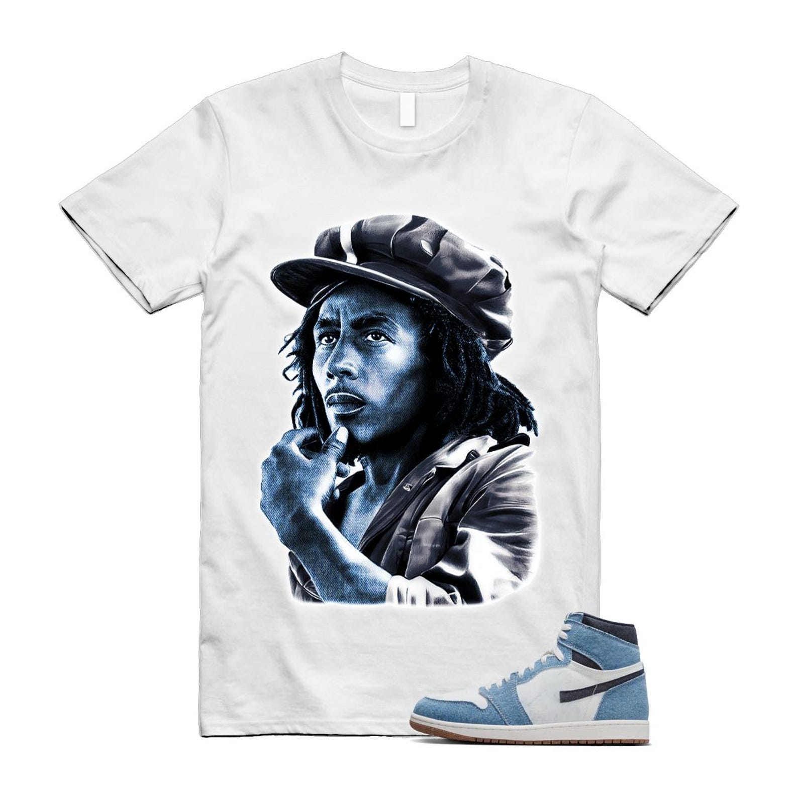 1 Denim Summit White Obsidian Retro High OG T Shirt Match MARLEY S