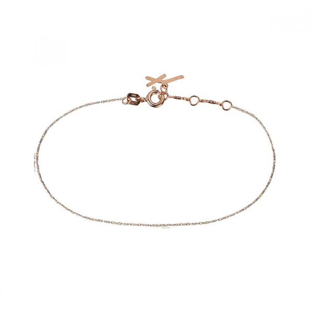 

Perte Rose White Bracelet 17.7cm 14k Rose Gold Single option