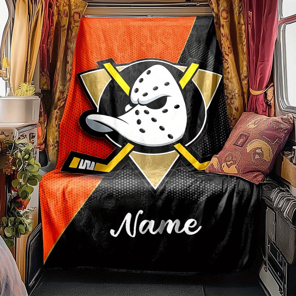 Anaheim Ducks Hockey Logo Rv Blanket Personalized Name Soft Comfortable Stylish Rv Blanket Car Blanket Perfect For Rv Travel Rv Camping Rv Outdoor Rv