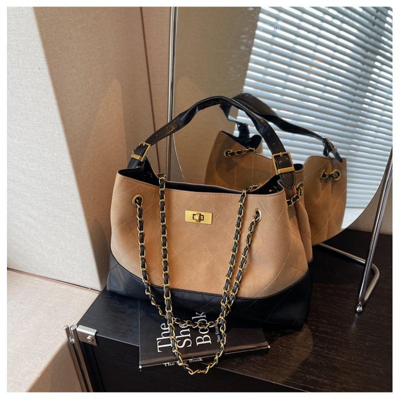 

Сумка-цепочка ромбовидной формы женская большой вместимости новая летняя повседневная нишевая на плечо, мессенджер, сумка-тоут коричневый