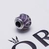 Pandora Purple Sparkling Glass Forget-Me-Not Snake Bone 925 Silver Bracelet Women's Silver PAND00042-OP