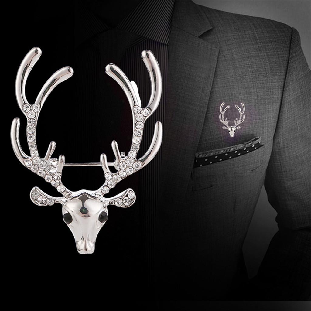Men's Fashion Suit Brooch Simple Diamond Tassel Metal Wedding Dress Suit Brooch Collar Pin