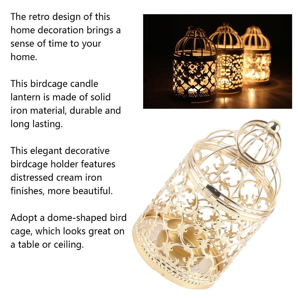 Electroplated Birdcage Candle Holder Hollow Out Birdcage Candlestick Decorations  Party Decoration