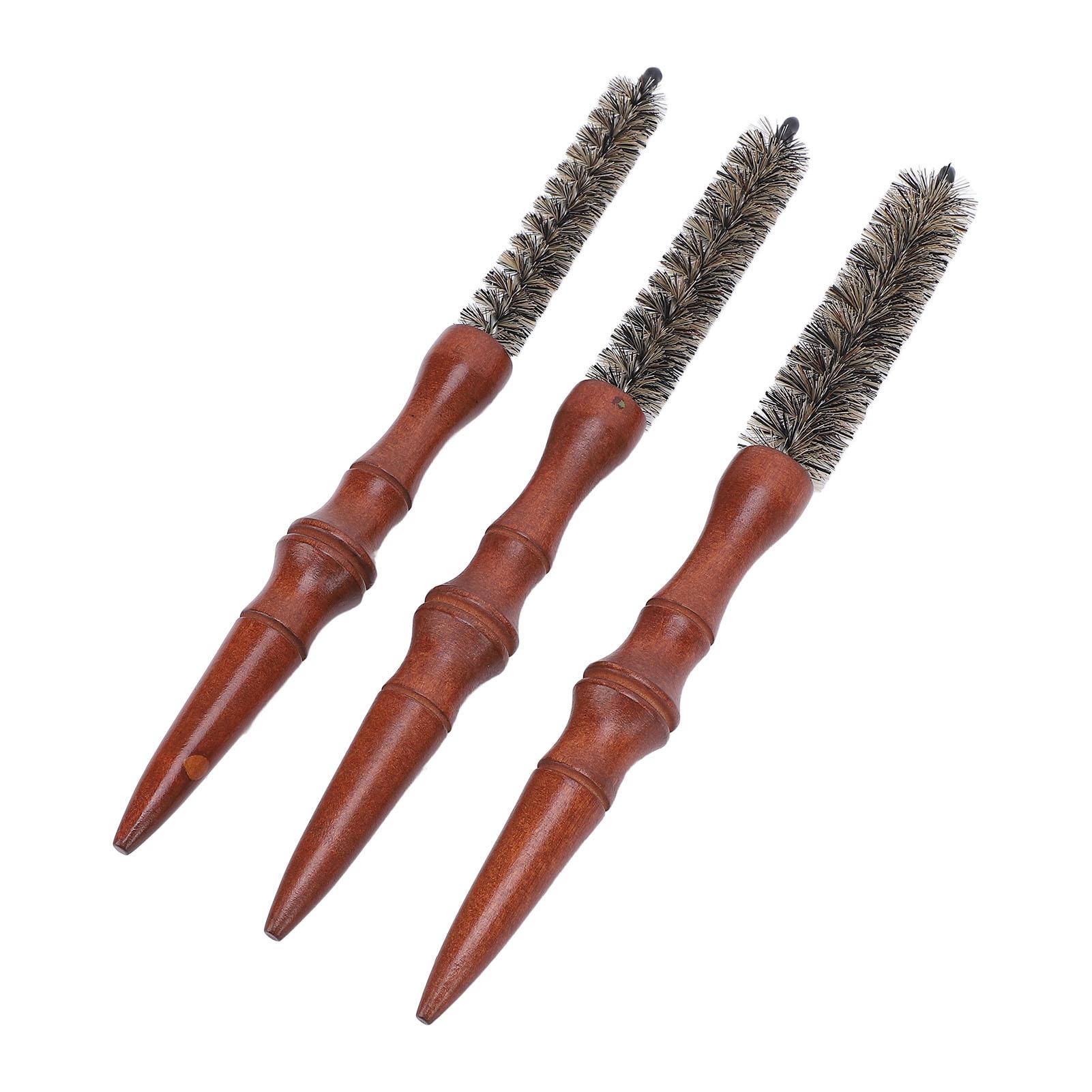 

3 шт. Круглая расческа для тонких волос, деревянная ручка, расческа для укладки волос, спиральная расческа, портативная мини-ролик, квифф