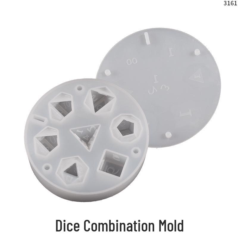 Poppy Drip Resin Dice Set: 7-Piece Polyhedral Silicone Mold for Tabletop Gaming & DIY Keychain