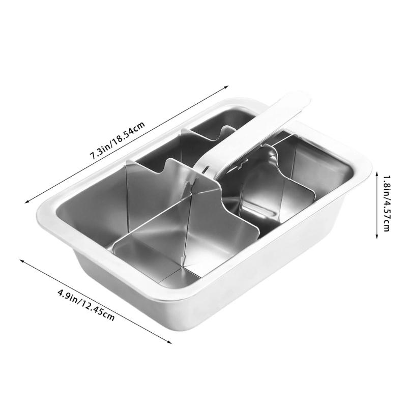Ice Cubes Mold Stainless Steel Rustproof Easy Cleaning Ice Making Mould with Handle For Cocktails Beverages