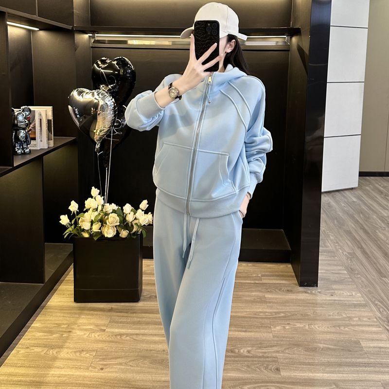 Set Sportiv de Damă High End, Modă de Primăvară, Croială Largă, Tineresc, Slăbitor, Două Piese