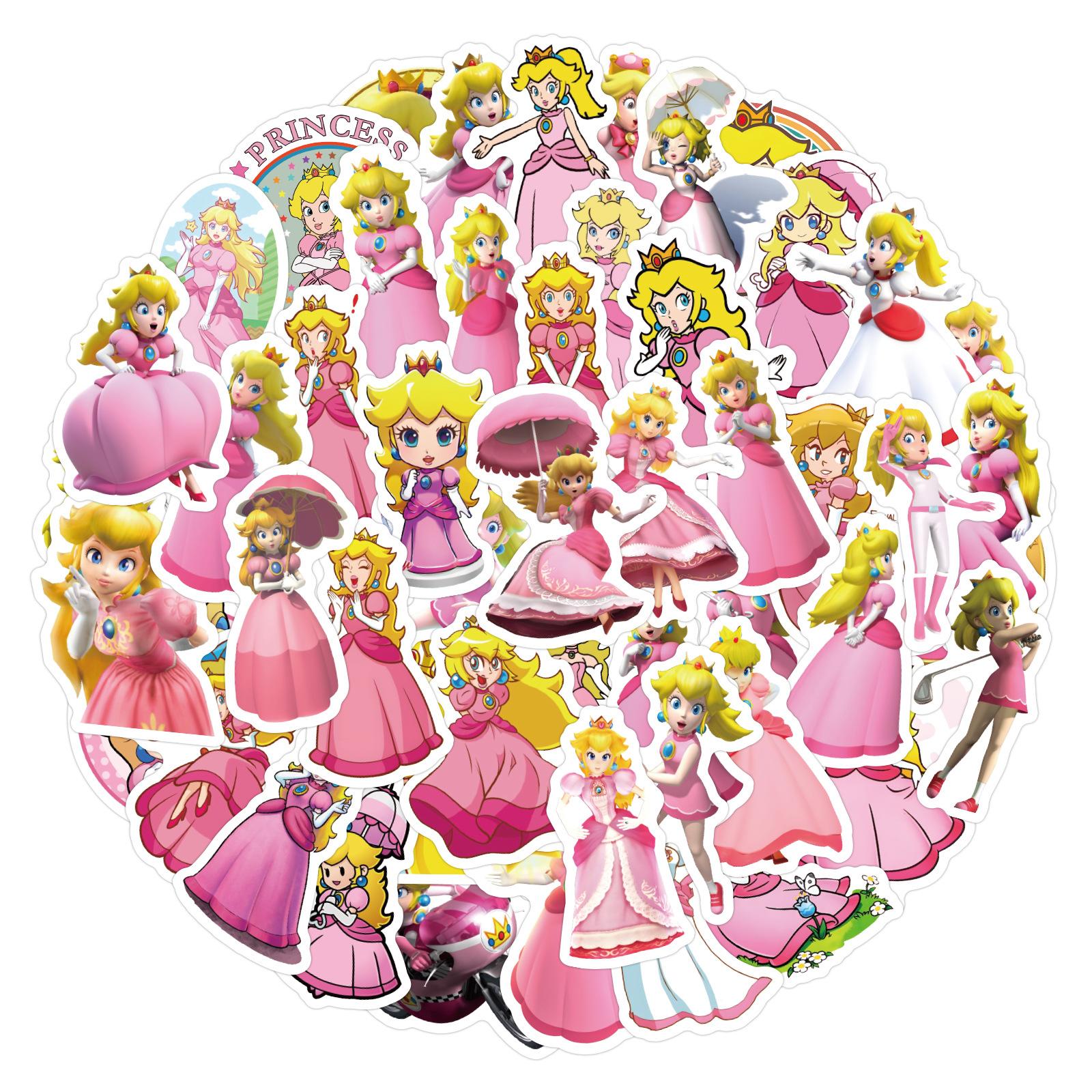 

60 Мультяшных Наклеек Принцесса Персик Сделай Сам Декоративный Чемодан Блокнот Гитара Водонепроницаемые Наклейки