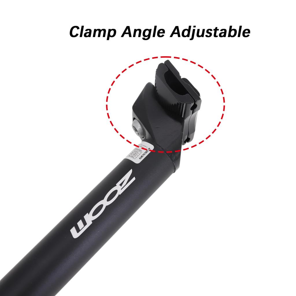 DJC MTB Bike Seatpost, 25.4mm, 26.8mm, 27.2mm, Black/Silver, 350mm Length (Black 26.8mm)