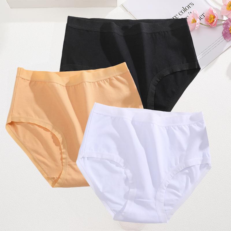 3Pcs/Set High Waist Underwear Cotton Panties Women Body Strips Underpants Plus Size Girls Briefs Female Lingerie Pantys