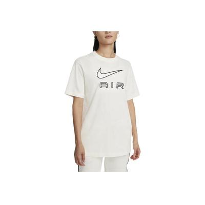 Air Alphabet Logo Crew Neck Short Sleeve T-Shirt Women Tops Beige DR8983-133