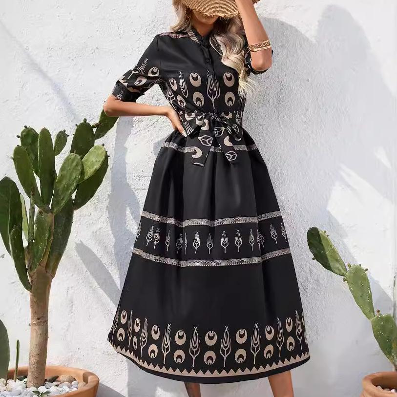 GMXIA Women's FashionSummer Spring Short Sleeve High Waist Casual Dresses